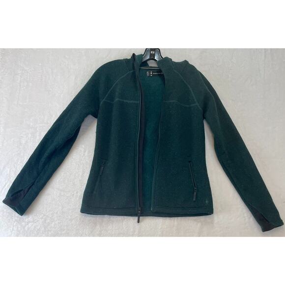 SmartWool Womens XS Hudson Trail Full Zip Fleece Sweater Jacket Hoody Green - Picture 3 of 16